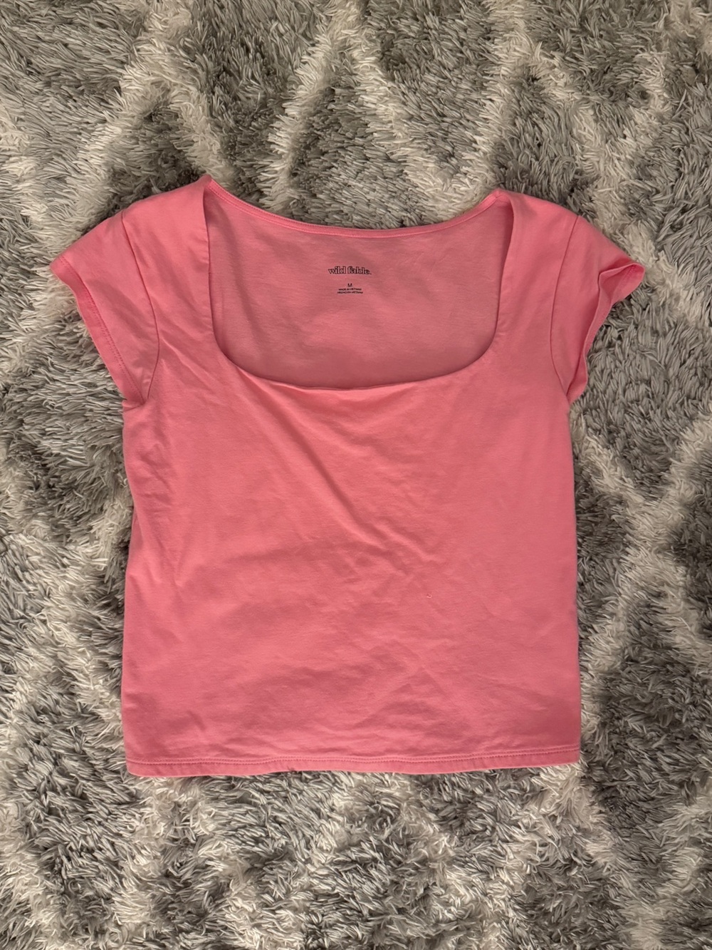 Hot Pink Scoop Neck Short Sleeve Top